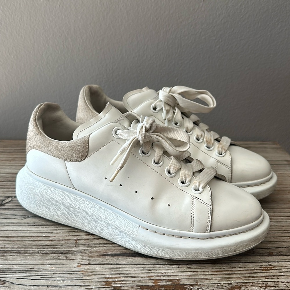 Alexander McQueen White and Cream Sneakers